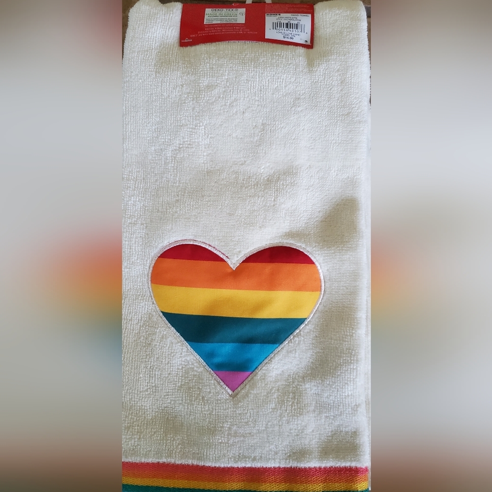 OEKO-TEX Bath/Hand Towels Celebrate Together 2 Piece Rainbow Set. MADE IN GREEN